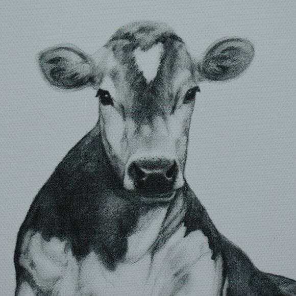 Rustic Country Cottage Farmhouse Cow In Bath Tub Canvas Art Wall Decor - Picture 2 of 8